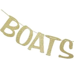 Boats N Hoes Guirnalda de cartel con purpurina dorada_3