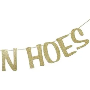 Boats N Hoes Guirnalda de cartel con purpurina dorada_4