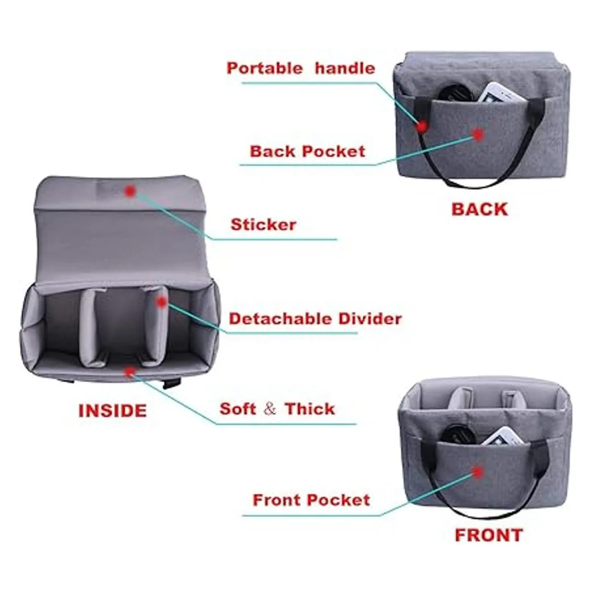 BOMKEE DSLR SLR Funda interior plegable impermeable para_2