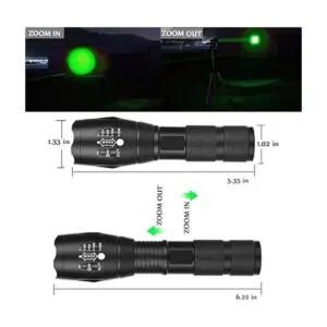 Paquete de 2 linternas tácticas de luz verde modos_3