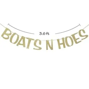 Boats N Hoes Guirnalda de cartel con purpurina dorada_2