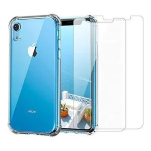 Funda transparente para iPhone XR y protector de_1
