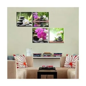 Arte de pared Zen lienzo con diseño de spa 4 paneles_2