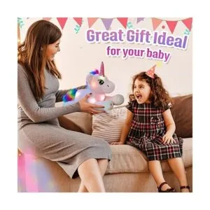 Juguete de peluche de unicornio rosa con luz grande_4