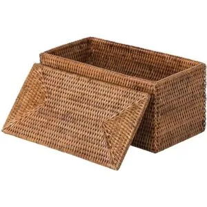Kouboo La Jolla Caja rectangular de ratán color marrón_2