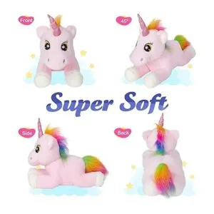 Juguete de peluche de unicornio rosa con luz grande_5
