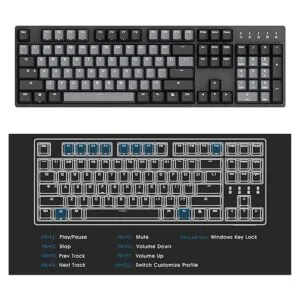 Durgod Taurus K310 Teclado mecánico 104 teclas de tamaño_2