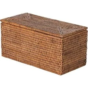 Kouboo La Jolla Caja rectangular de ratán color marrón_1
