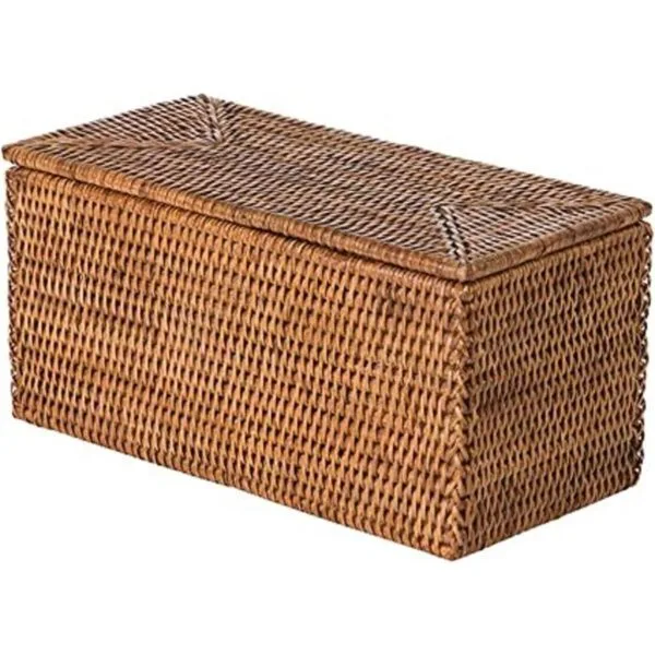 Kouboo La Jolla Caja rectangular de ratán color marrón_1