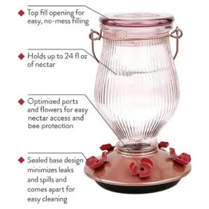 PerkyPet 91042 Alimentador de colibrí de vidrio de relleno_3