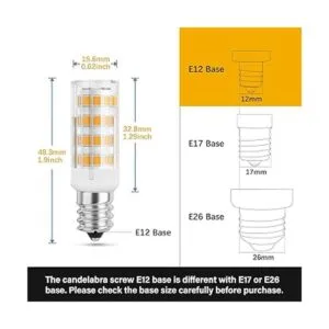 DiCUNO Bombilla LED E12 de 4 W equivalente a 40 W luz_2