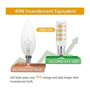 DiCUNO Bombilla LED E12 de 4 W equivalente a 40 W luz_3