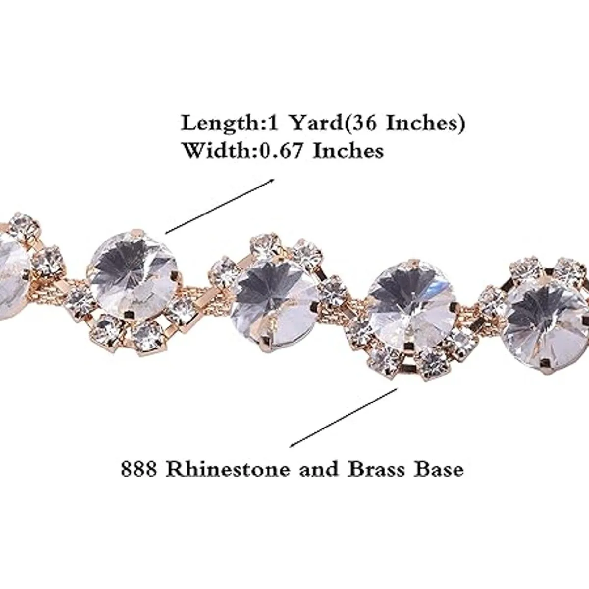 KAOYOO 1 yarda de diamantes de imitación de cristal para_2