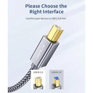 JSAUX Cable de impresora USB de 15 pies 2.0 tipo A macho_6