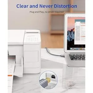 JSAUX Cable de impresora USB de 15 pies 2.0 tipo A macho_4