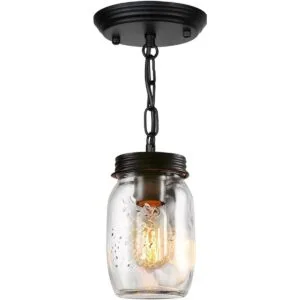 PUZHI HOME Lámparas de cristal para tarros 1 luz colgante_1