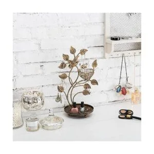 MyGift Soporte para pendientes con forma de árbol y nido_2