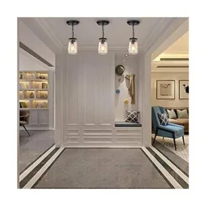 PUZHI HOME Lámparas de cristal para tarros 1 luz colgante_4