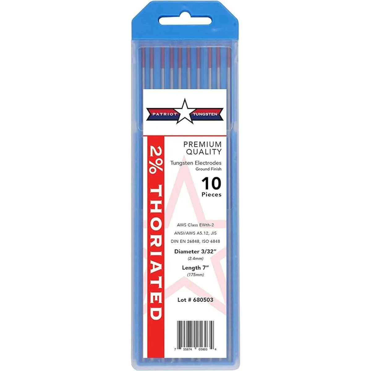 Electrodos de tungsteno de soldadura TIG 2 Thoriated 332_1