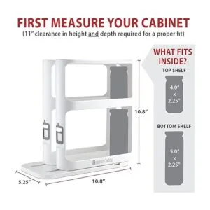 Cabinet Caddy blanco Organizador de especias para_3