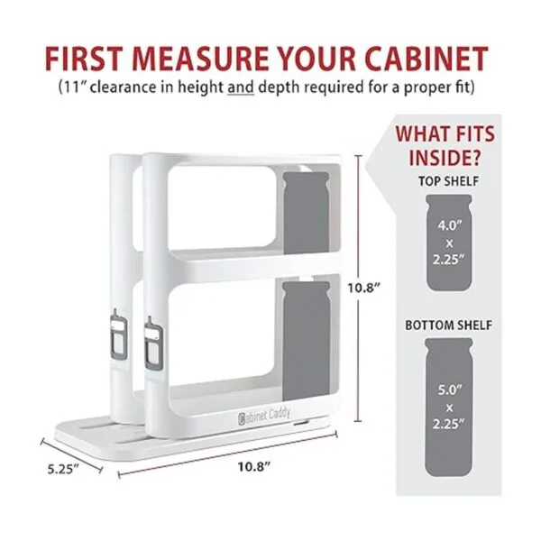 Cabinet Caddy blanco Organizador de especias para_3