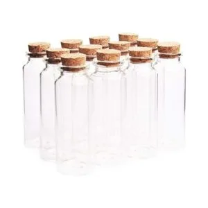 Danmu 12 mini botellas de vidrio de 1.18 x 3.14 pulgadas_3