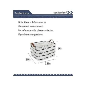 Sanjiaofen Cesta plegable rectangular de tela para_2