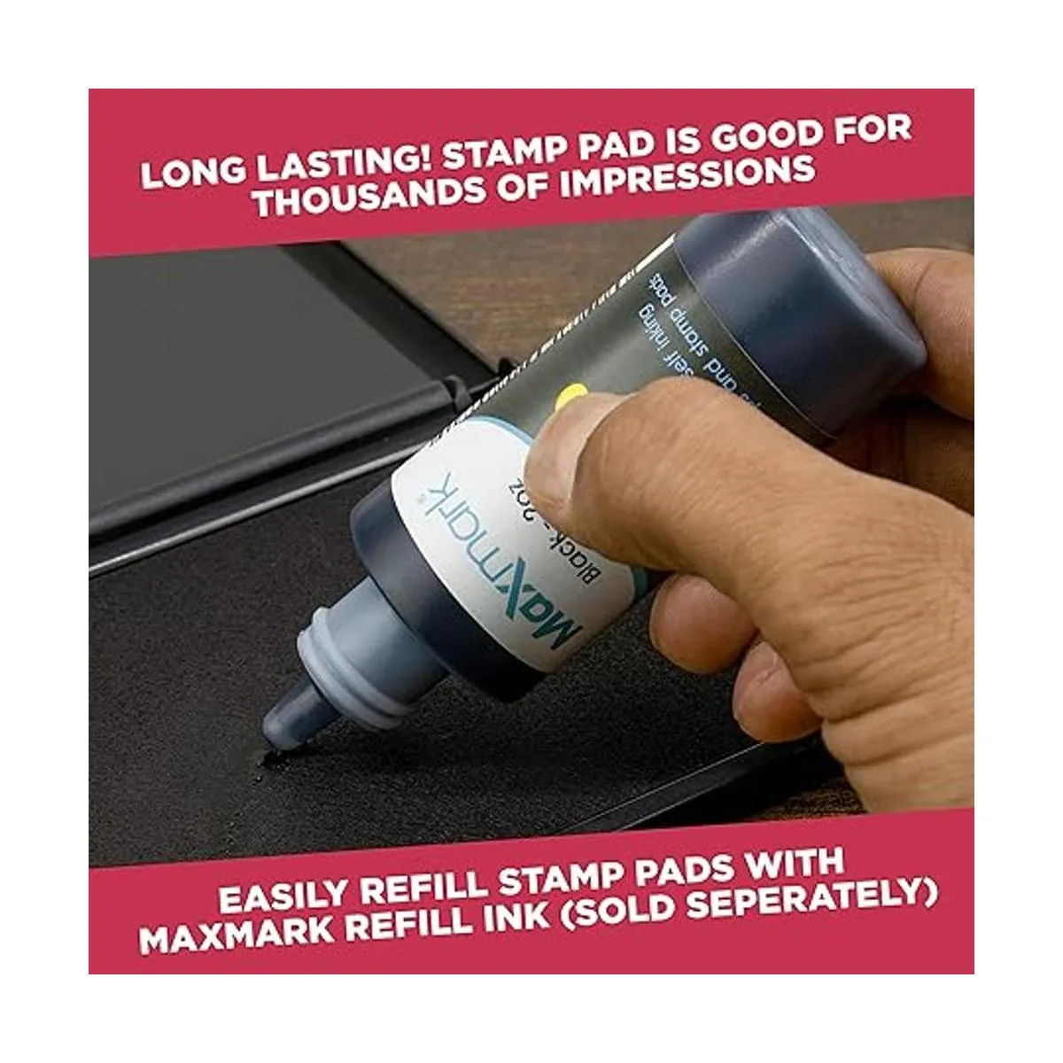 Almohadilla de sello de tinta negra extra grande de alta_5