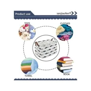 Sanjiaofen Cesta plegable rectangular de tela para_3
