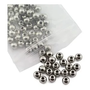 Tegg 100 cuentas espaciadoras redondas lisas de 0.236 in_3