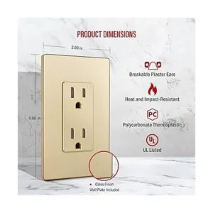 ENERLITES Toma de corriente decorativa serie Elite_2