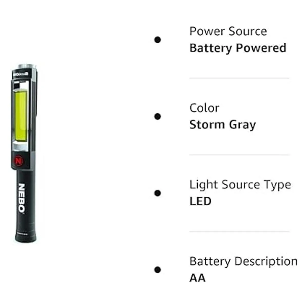 NEBO Luz de trabajo de 500 lúmenes linterna posicionada_6