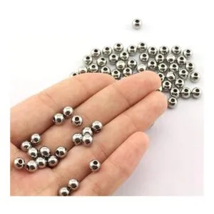 Tegg 100 cuentas espaciadoras redondas lisas de 0.236 in_2