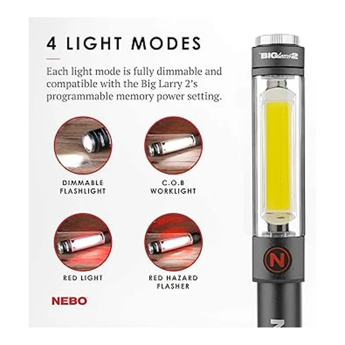 NEBO Luz de trabajo de 500 lúmenes linterna posicionada_3