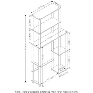 Furinno TurnNTube con 5 estantes de ahorro de espacio para_2