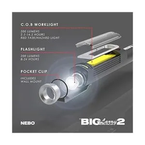 NEBO Luz de trabajo de 500 lúmenes linterna posicionada_2