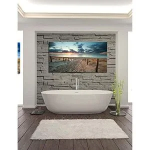 Lienzo decorativo para pared playa puesta de sol_4