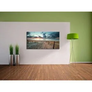 Lienzo decorativo para pared playa puesta de sol_5