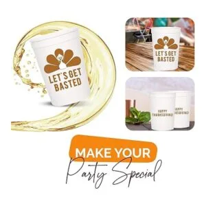 Tazas de fiesta de Acción de Gracias Lets Get Basted_6