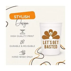 Tazas de fiesta de Acción de Gracias Lets Get Basted_4