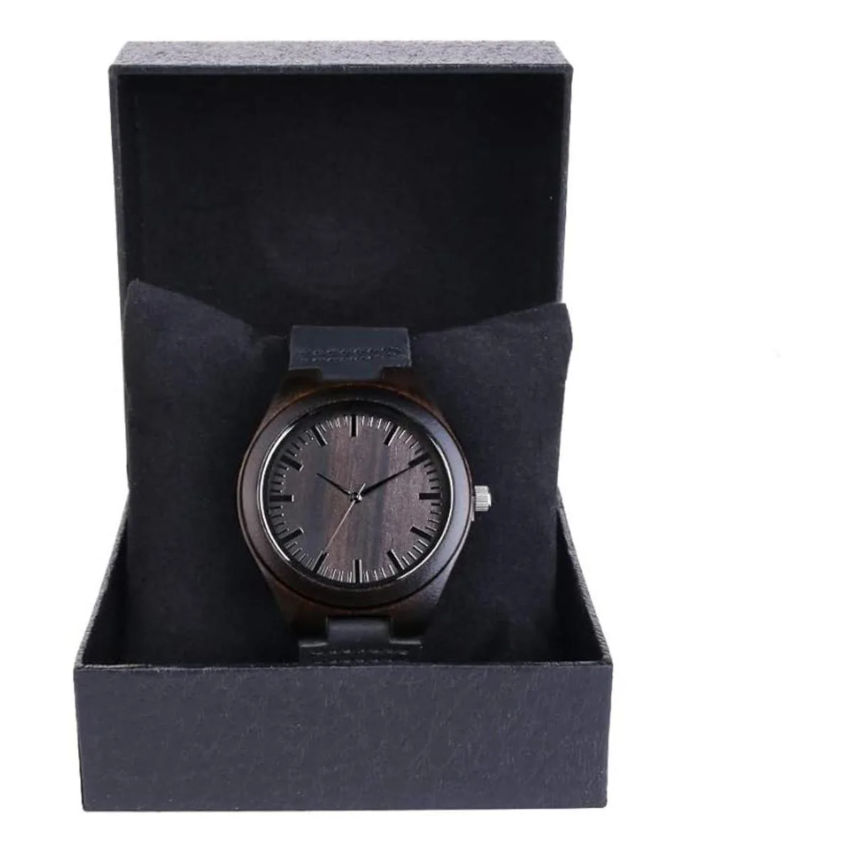 Reloj de madera grabado casual hecho a mano reloj de_7