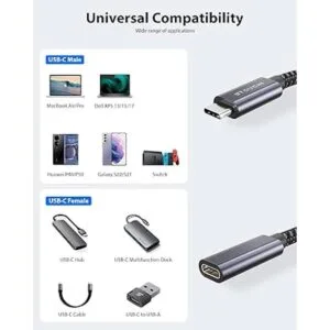 Stouchi Cable de extensión USB C Thunderbolt 3 cable USB_5