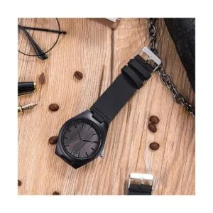 Reloj de madera grabado casual hecho a mano reloj de_5