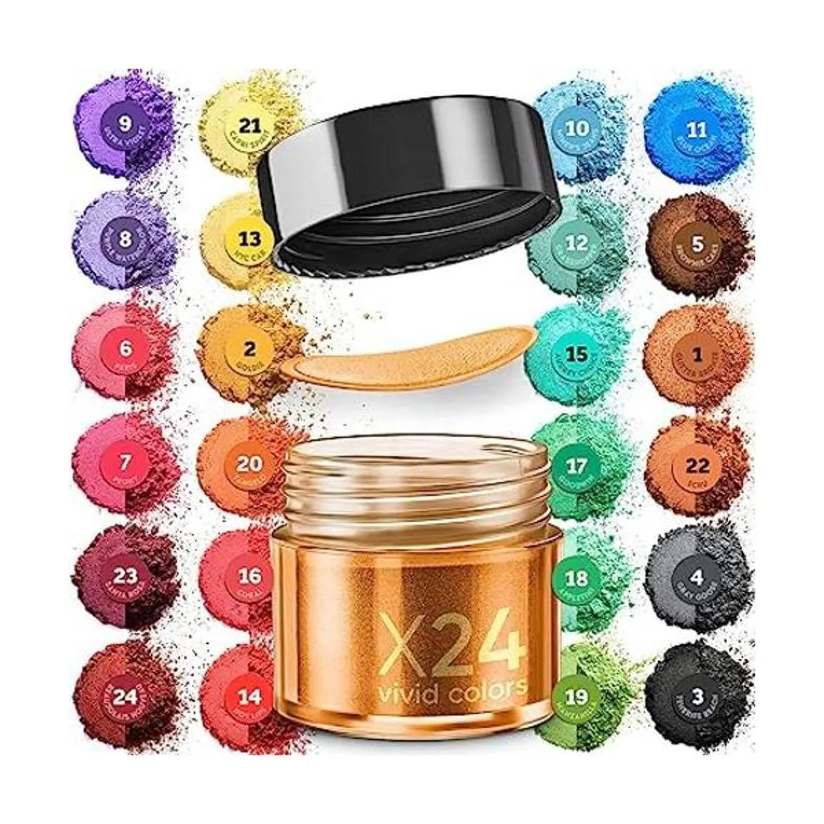 Set de 24 colores surtidos de polvo de mica de grado_1