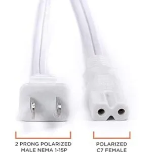 Cable de alimentación polarizado de 2 puntas con núcleo de_4
