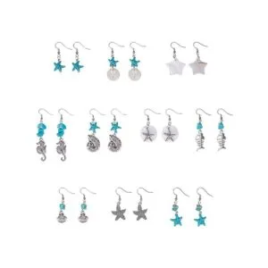 SUNNYCLUE 1 caja DIY 10 pares de aretes de concha de_4