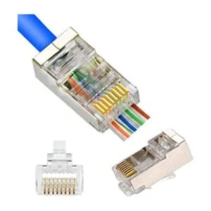 RJ45 CAT5 CAT6 Conector blindado de paso a través de_1
