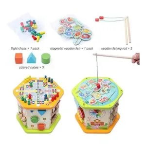 LAVIEVERT Cubo de juego de madera 9 en 1 centro de_4