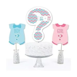 Chevron Gender Reveal Varillas de centro de mesa para_3