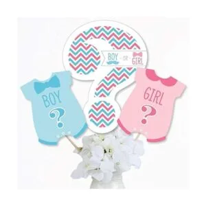 Chevron Gender Reveal Varillas de centro de mesa para_2